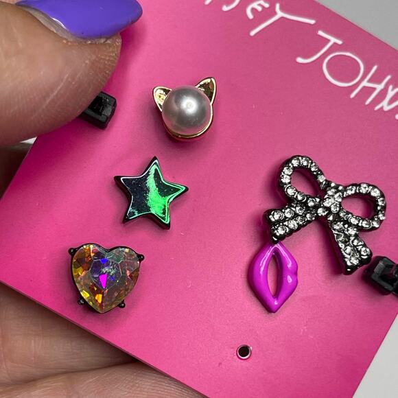 Betsey Johnson earrings individual not pairs signed costume jewelry FLAW 1 missg - Picture 2 of 7